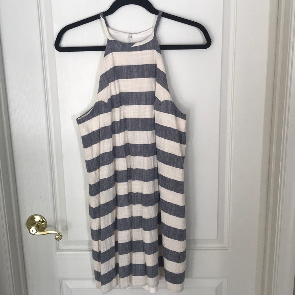 Navy and Beige striped dress
